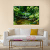 Rivulet in thick forest, oil painting sketch Multi Panel Canvas Wall Art