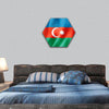 Azerbaijan flag hexagonal canvas wall art