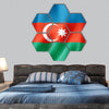 Azerbaijan flag hexagonal canvas wall art