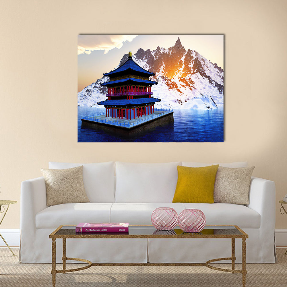 Sun temple Buddhist shrine in Bhutan Multi panel canvas wall art