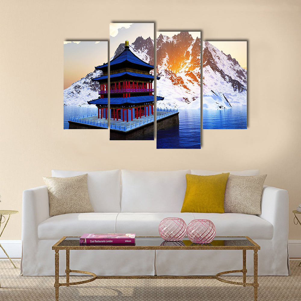 Sun temple Buddhist shrine in Bhutan Multi panel canvas wall art