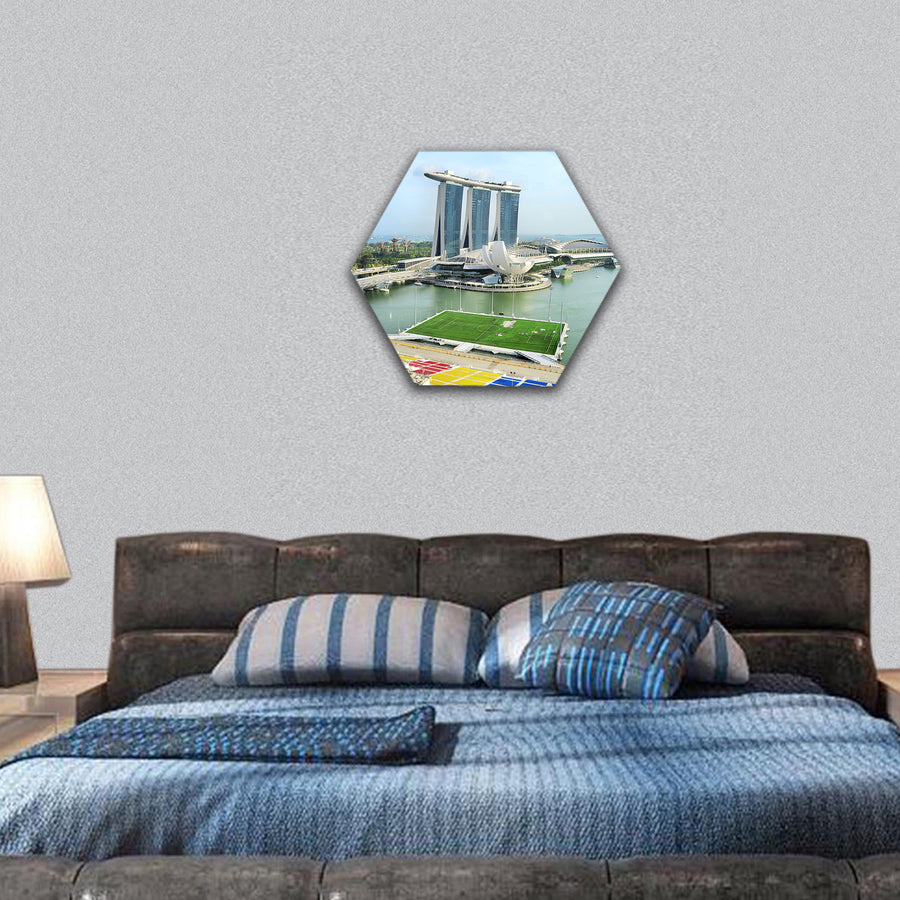 Marina Bay Sands resort and Garden by Bay in Singapore hexagonal canvas wall art
