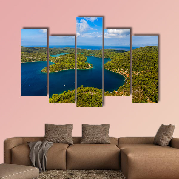 Aerial helicopter shoot of National park multi panel canvas wall art