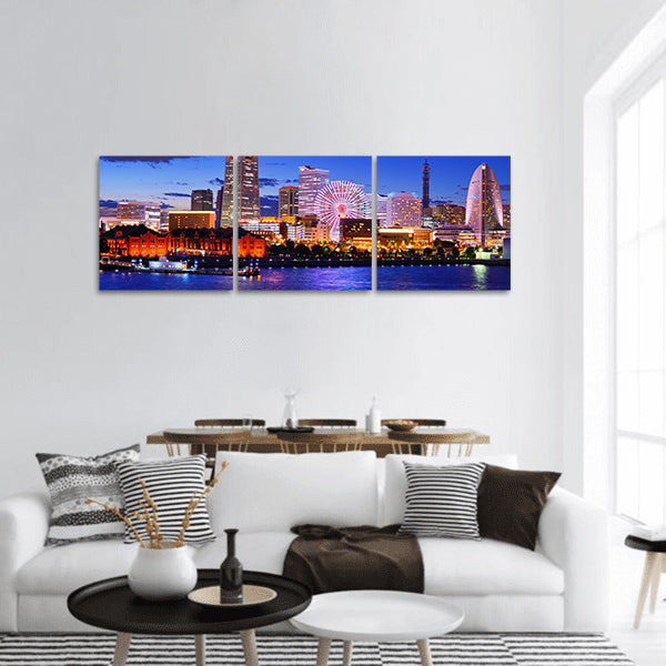 Skyline of Yokohama panoramic canvas wall art