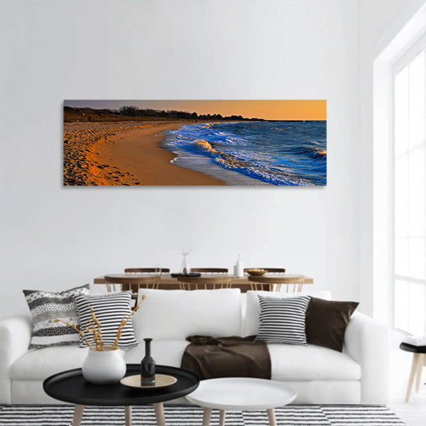 Sunset Beach panoramic canvas wall art