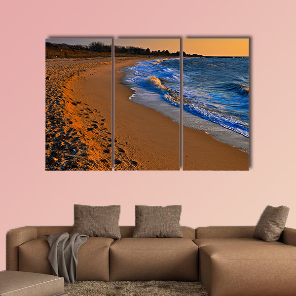 Evening light on Sunset Beach, Cape May, New Jersey multi panel canvas wall art