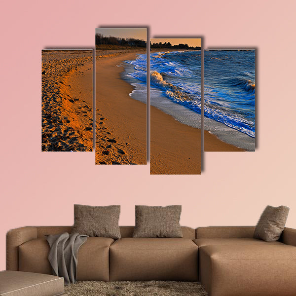 Evening light on Sunset Beach, Cape May, New Jersey multi panel canvas wall art