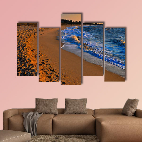 Evening light on Sunset Beach, Cape May, New Jersey multi panel canvas wall art