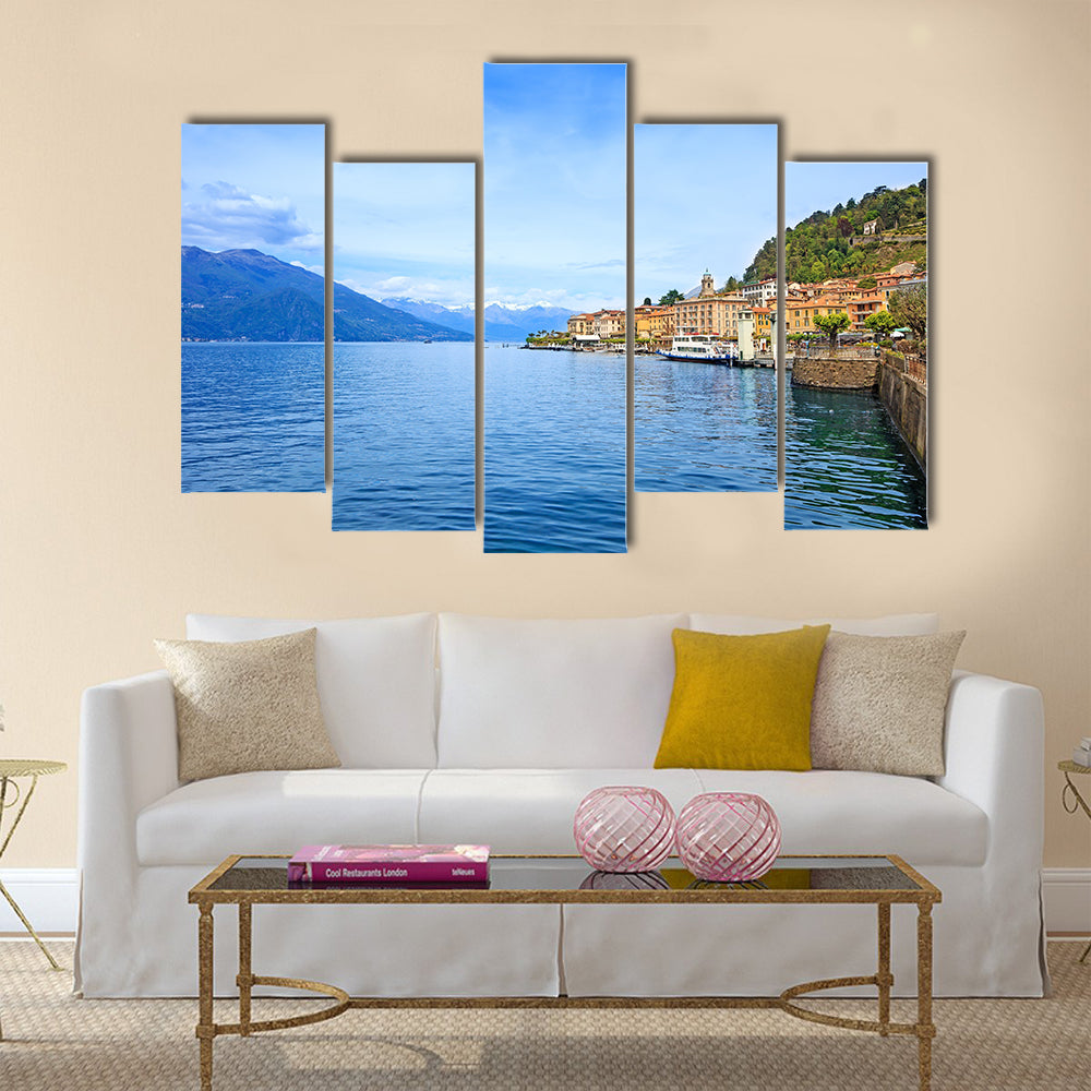 Bellagio town in Como lake district Landscape multi panel canvas wall art