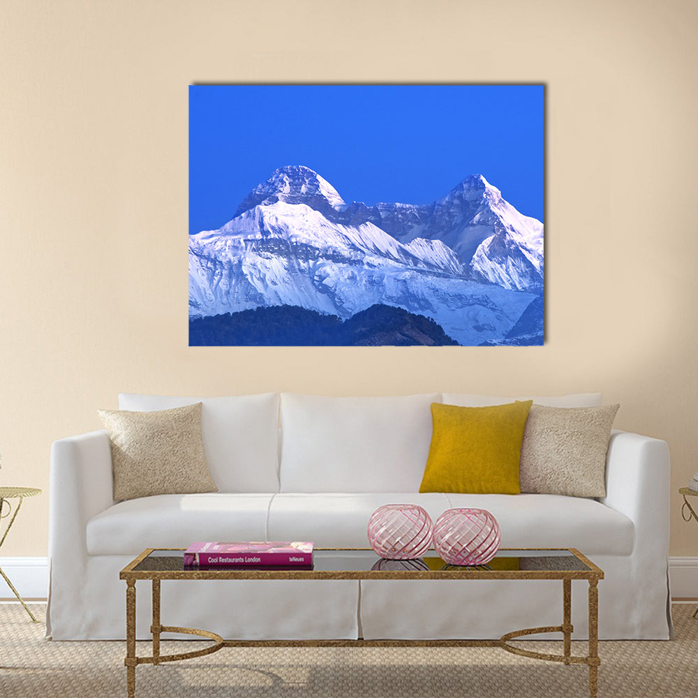 close up of mountain Nanda Devi peaks multi panel canvas wall art