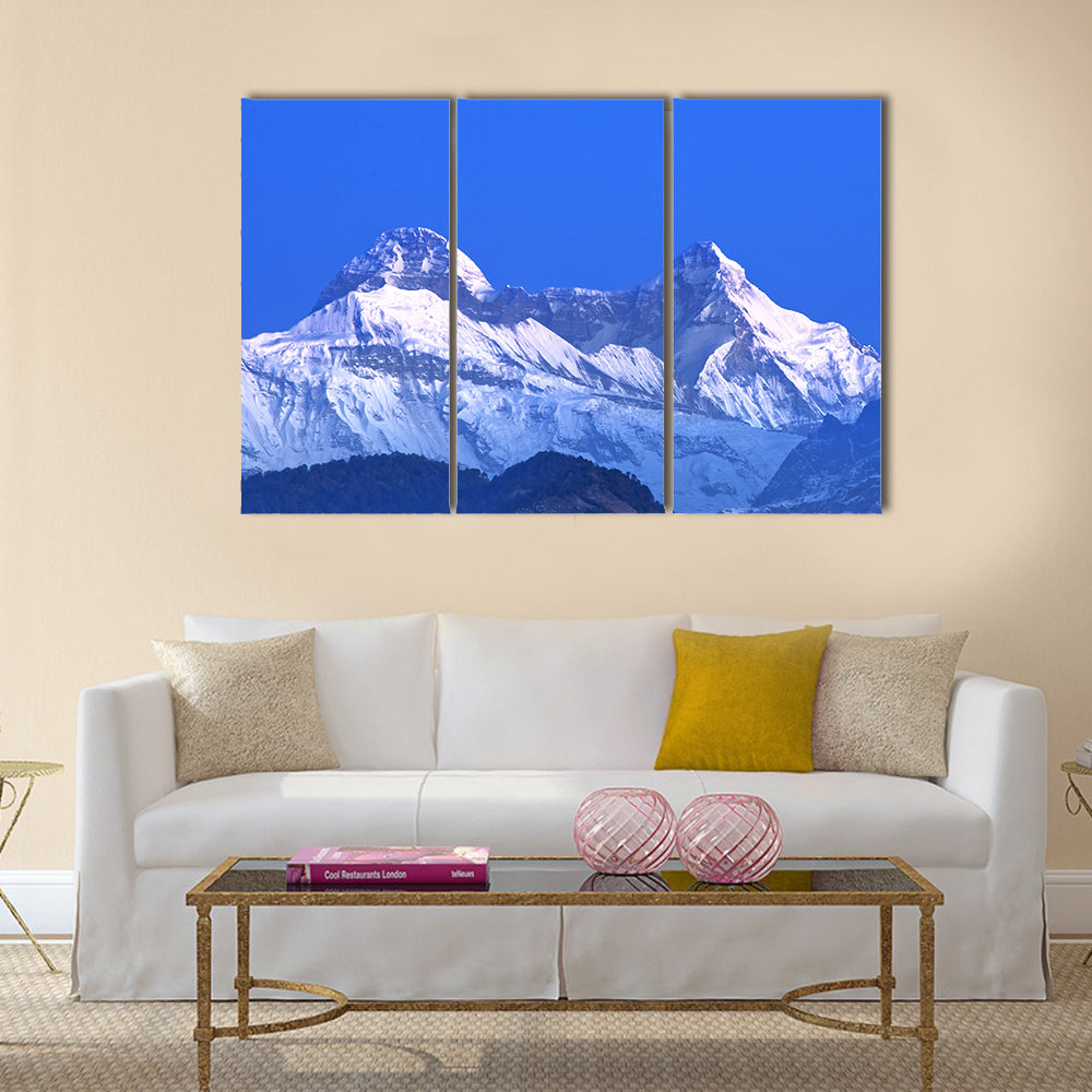 close up of mountain Nanda Devi peaks multi panel canvas wall art