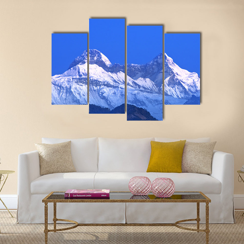 close up of mountain Nanda Devi peaks multi panel canvas wall art