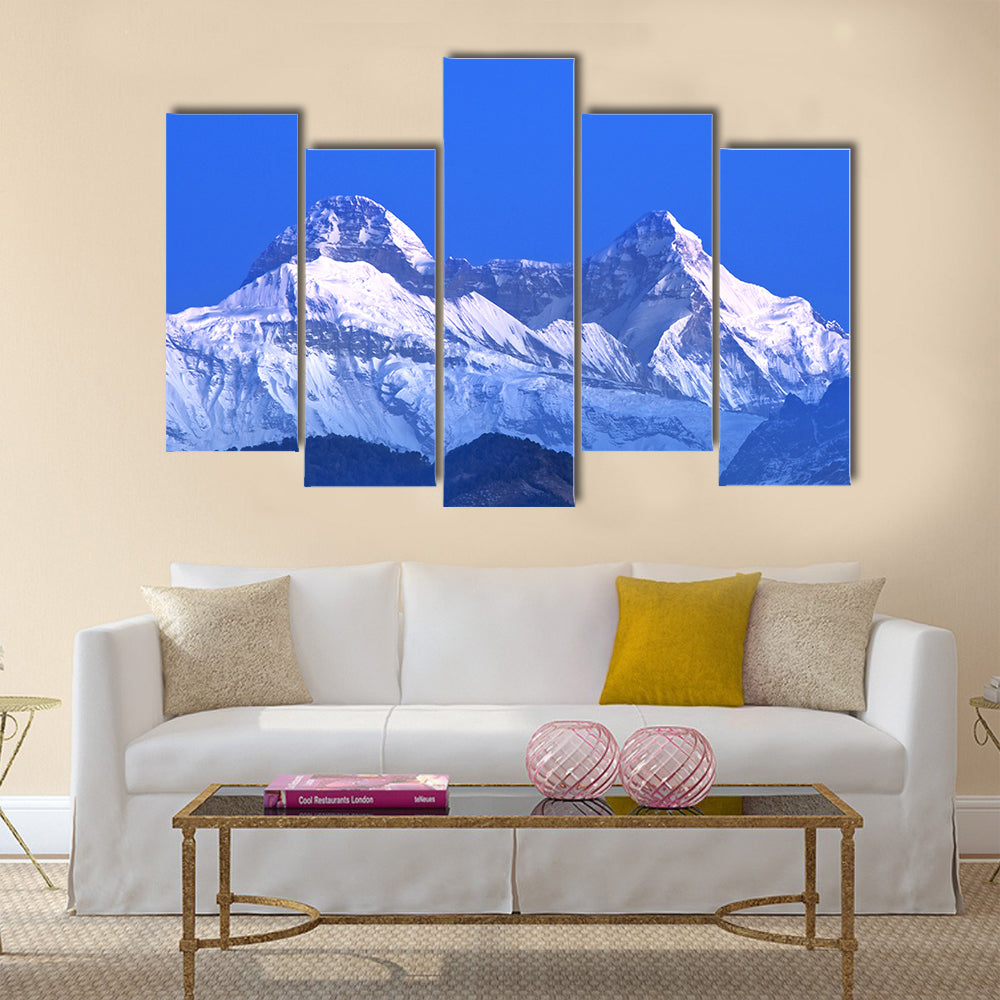close up of mountain Nanda Devi peaks multi panel canvas wall art