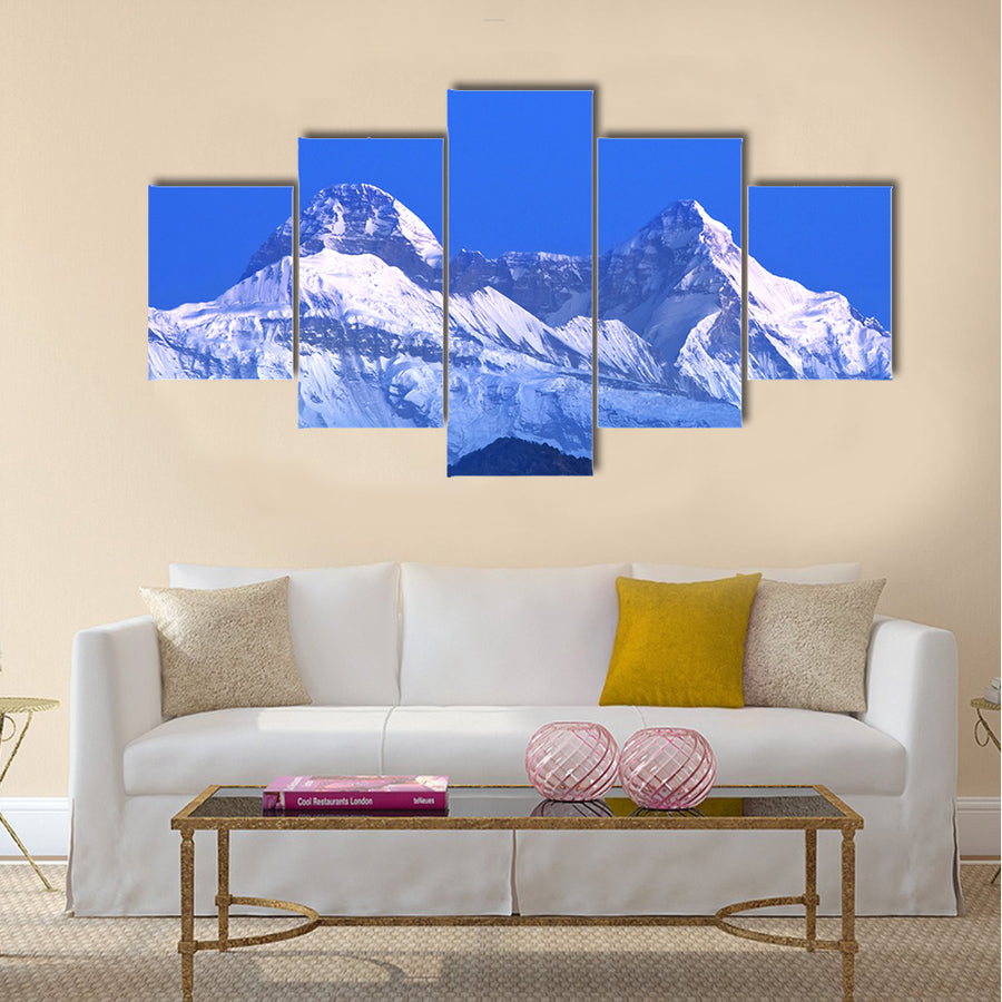 close up of mountain Nanda Devi peaks multi panel canvas wall art