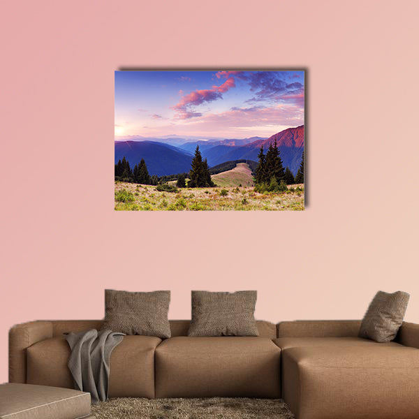 Beautiful sunrise in the mountains Panorama of a mountain wall art