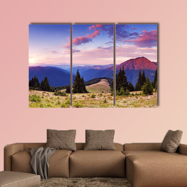 Beautiful sunrise in the mountains Panorama of a mountain wall art