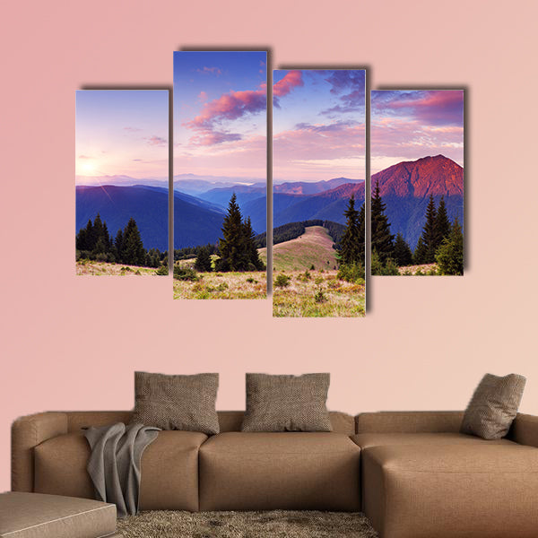 Beautiful sunrise in the mountains Panorama of a mountain wall art