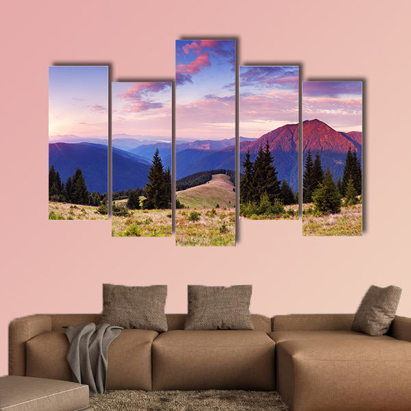 Beautiful sunrise in the mountains Panorama of a mountain wall art