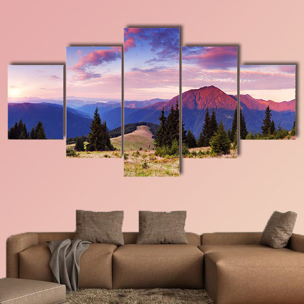 Beautiful sunrise in the mountains Panorama of a mountain wall art