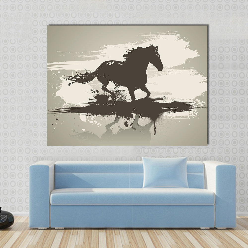 Artistic horse illustration Multi panel canvas wall art