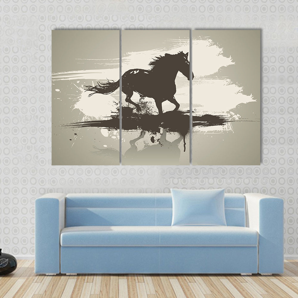 Artistic horse illustration Multi panel canvas wall art