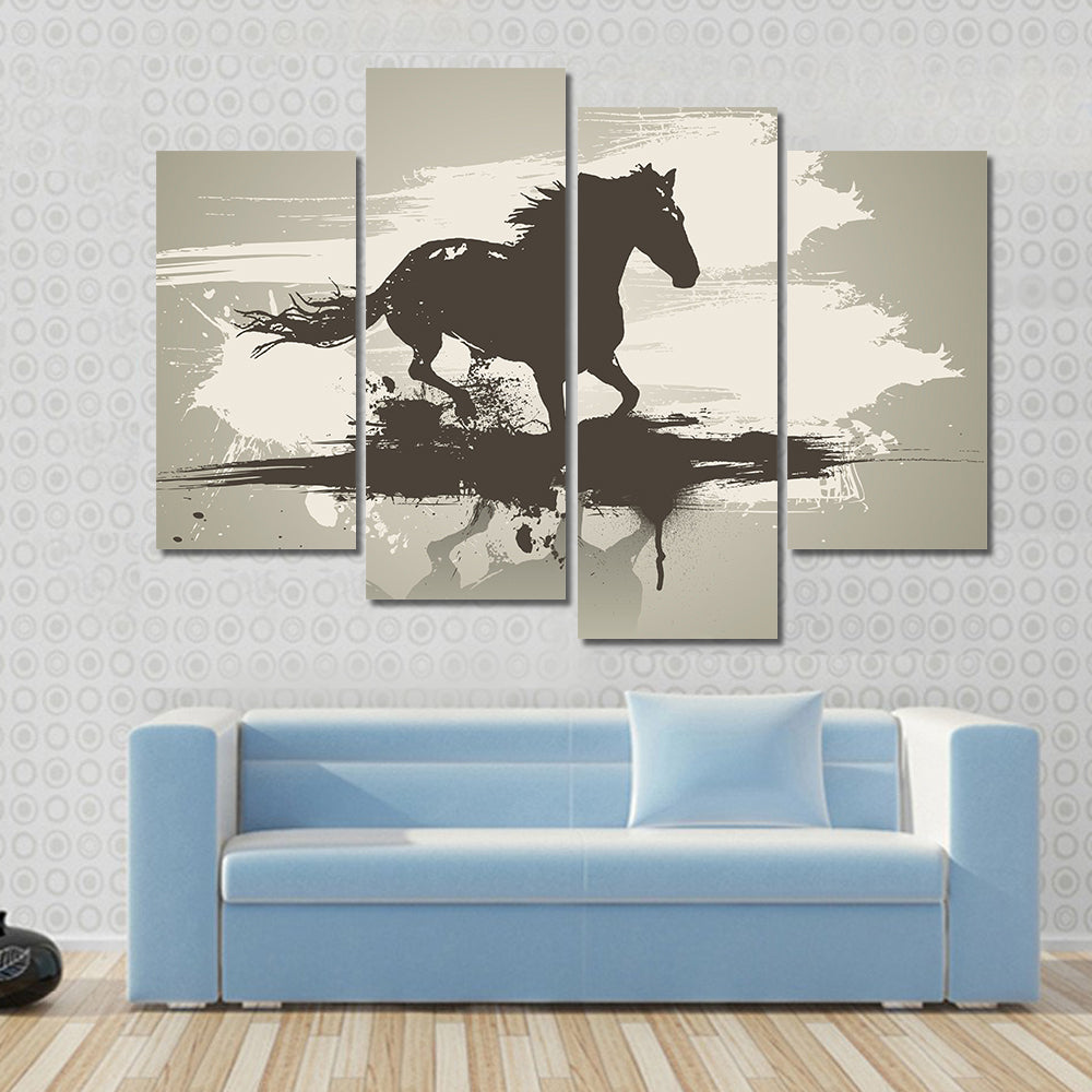 Artistic horse illustration Multi panel canvas wall art