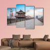  Ancient tower at dusk in Xian city wall, China multi panel canvas wall art