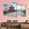  Ancient tower at dusk in Xian city wall, China multi panel canvas wall art