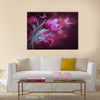 Bouquet of red tulips against a dark background and butterfly Multi Panel Canvas Wall Art