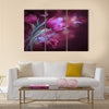 Bouquet of red tulips against a dark background and butterfly Multi Panel Canvas Wall Art