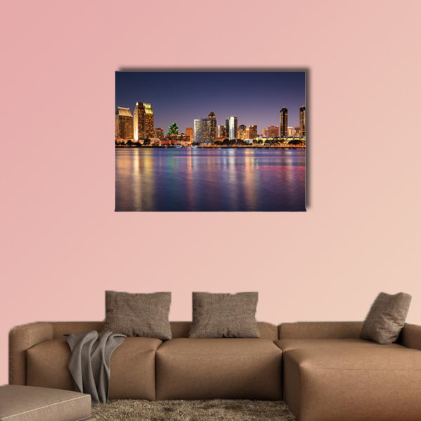 San Diego Skyline Long Exposure Multi panel canvas wall art