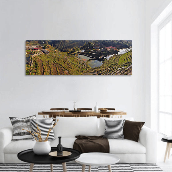 Rice fields in Sapa panoramic canvas wall art