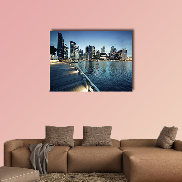 Singapore city in sunset time multi panel canvas wall art