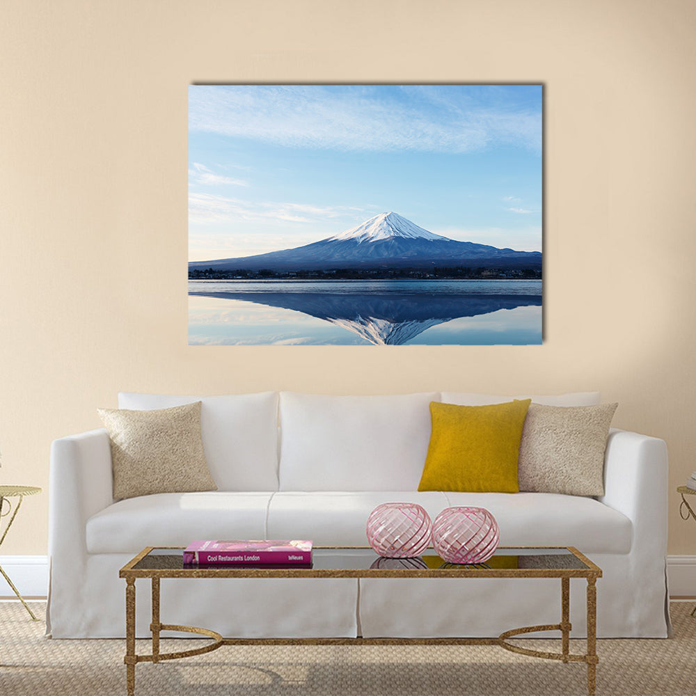 An inverted image of Mt Fuji Multi Panel Canvas Wall Art