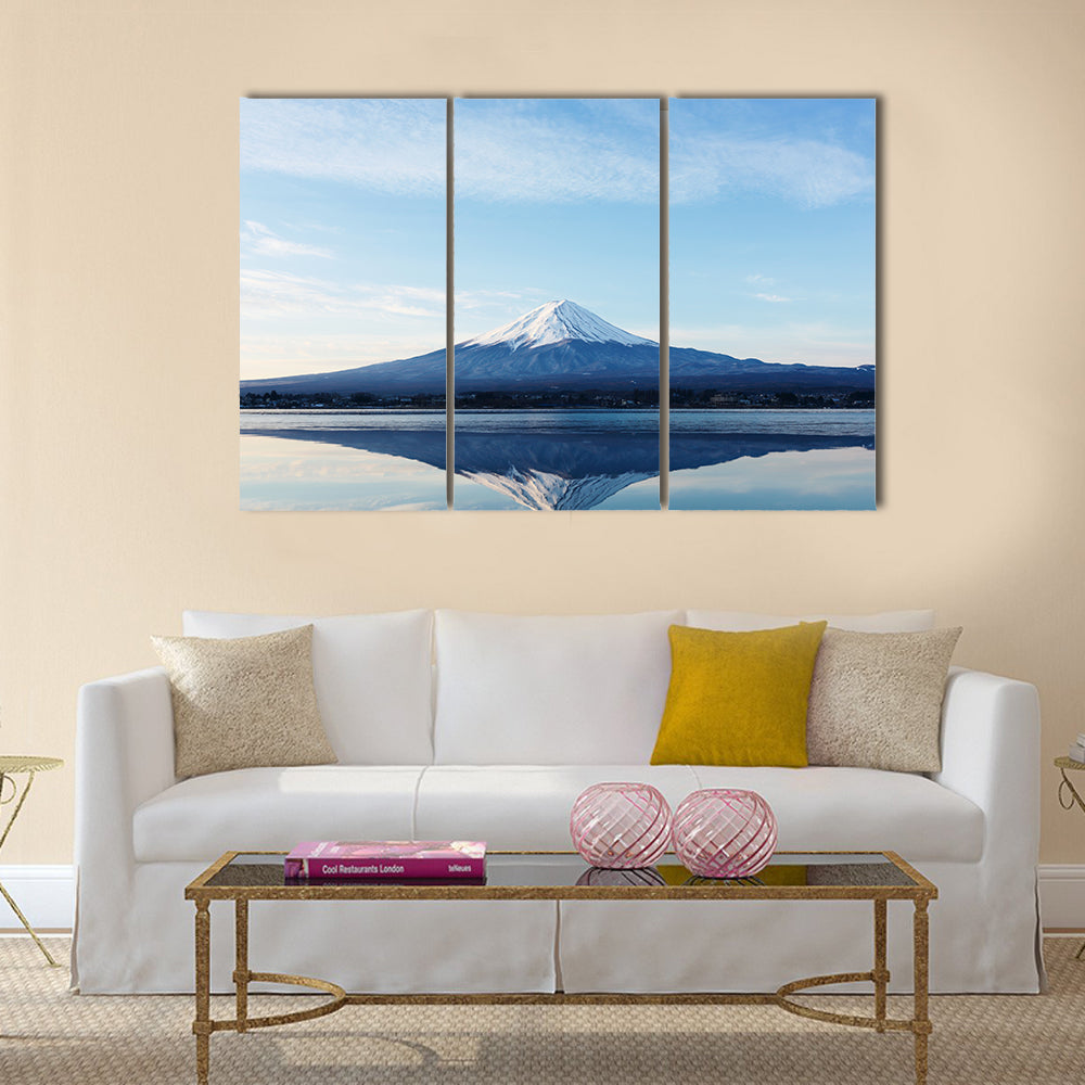 An inverted image of Mt Fuji Multi Panel Canvas Wall Art