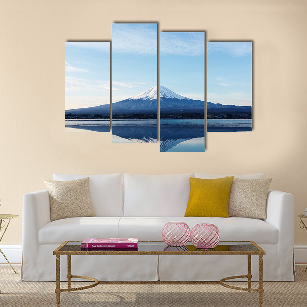 An inverted image of Mt Fuji Multi Panel Canvas Wall Art