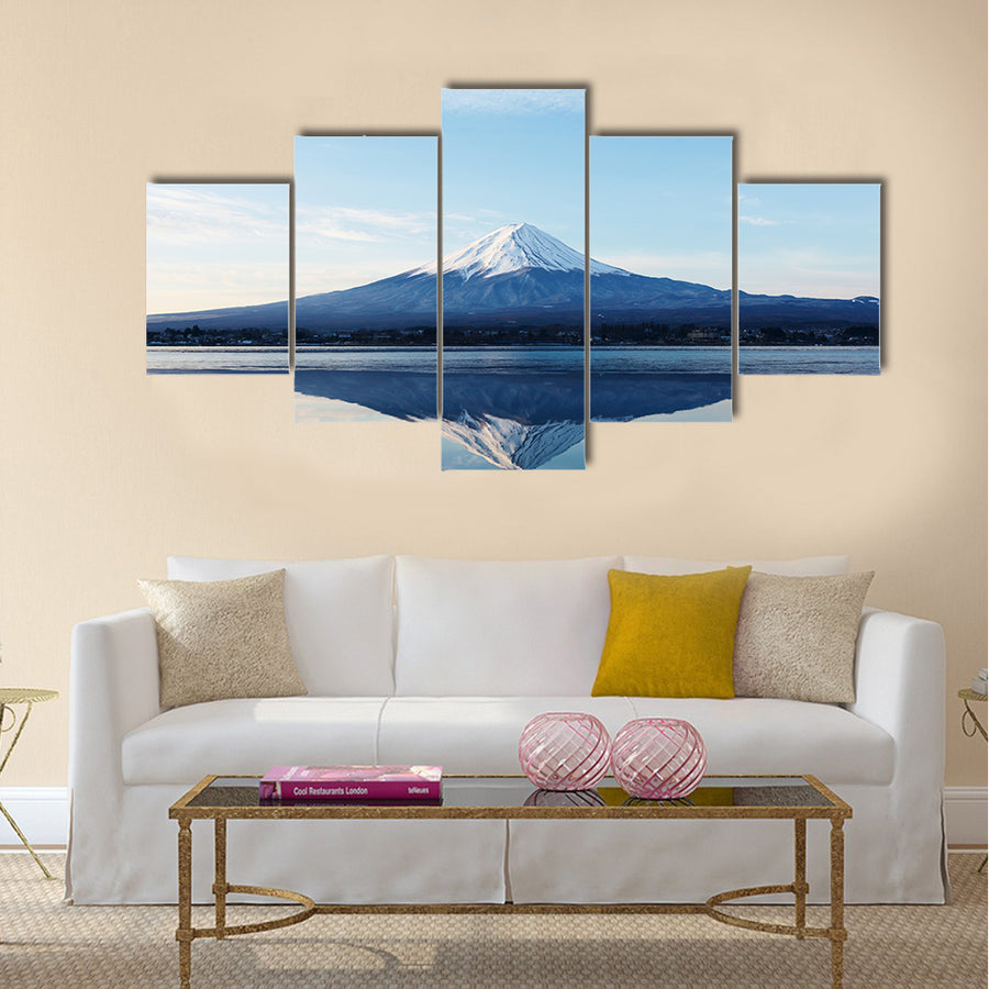 An inverted image of Mt Fuji Multi Panel Canvas Wall Art