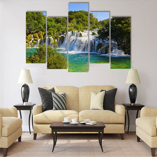 Waterfall KRKA in Croatia Multi Panel Canvas Wall Art