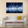 Beautiful famous fountain in Dubai at night, multi panel canvas wall art