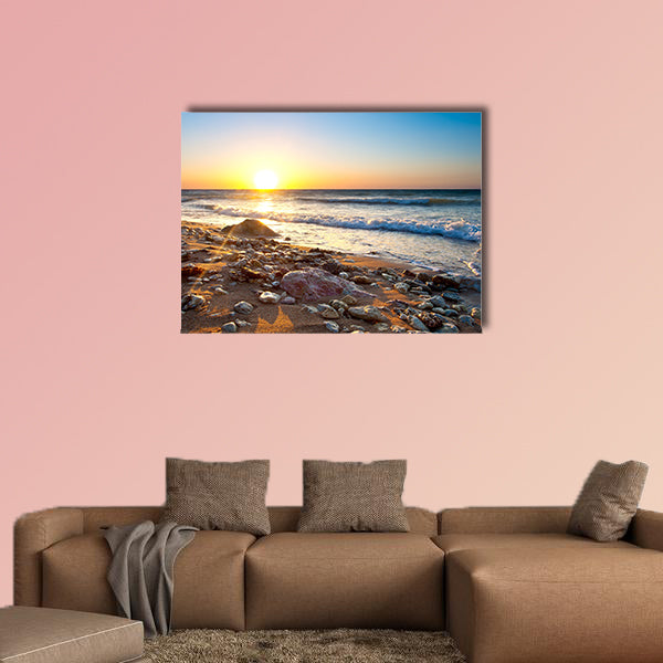 Beautiful seascape during sundown Multi panel canvas wall art