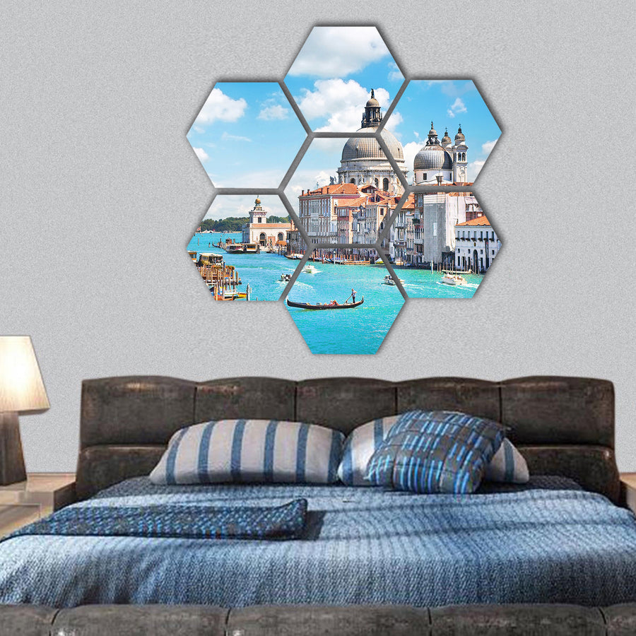Canal Grande and Basilica di Santa Maria Della Salute, hexagonal canvas wall art