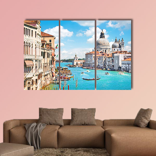 Canal Grande and Basilica di Santa Maria della Salute, Venice, Italy multi panel canvas wall art