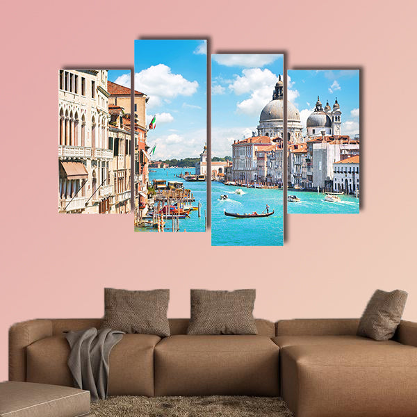 Canal Grande and Basilica di Santa Maria della Salute, Venice, Italy multi panel canvas wall art