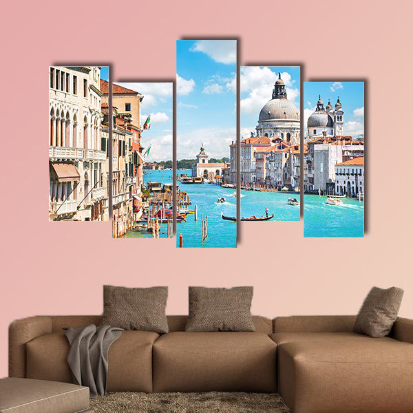 Canal Grande and Basilica di Santa Maria della Salute, Venice, Italy multi panel canvas wall art