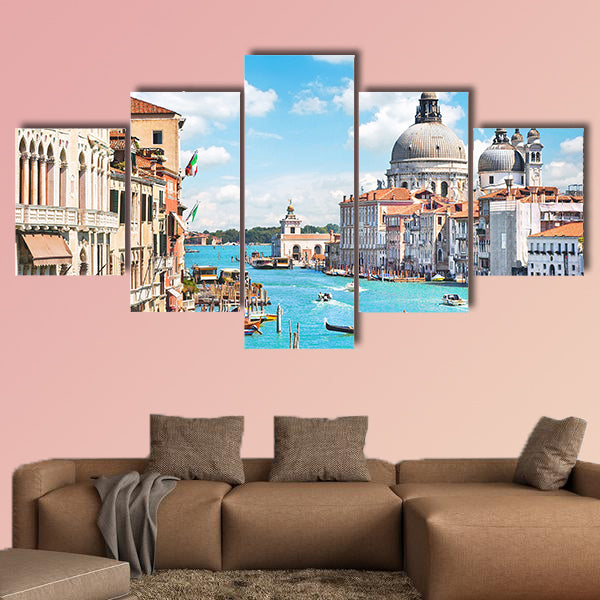 Canal Grande and Basilica di Santa Maria della Salute, Venice, Italy multi panel canvas wall art