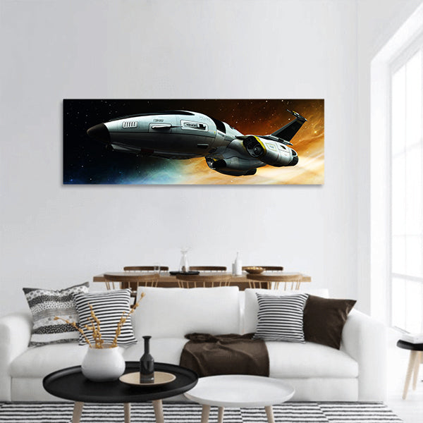 Space ship  panoramic canvas wall art