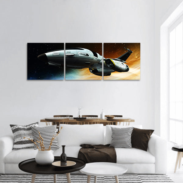 Space ship  panoramic canvas wall art