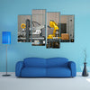 Packaging line with robotic arm at work multi panel canvas wall art