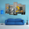 Packaging line with robotic arm at work multi panel canvas wall art