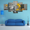 Packaging line with robotic arm at work multi panel canvas wall art